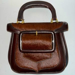 Vintage Tano of Madrid leather and ponyhair handbag
